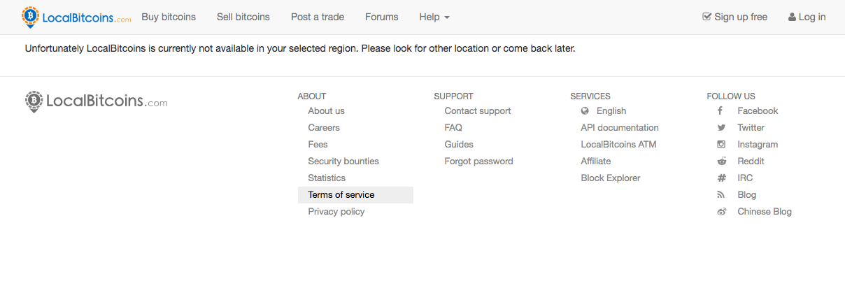 اعمال محدودیت صرافی LocalBitcoins برای کاربران ایرانی